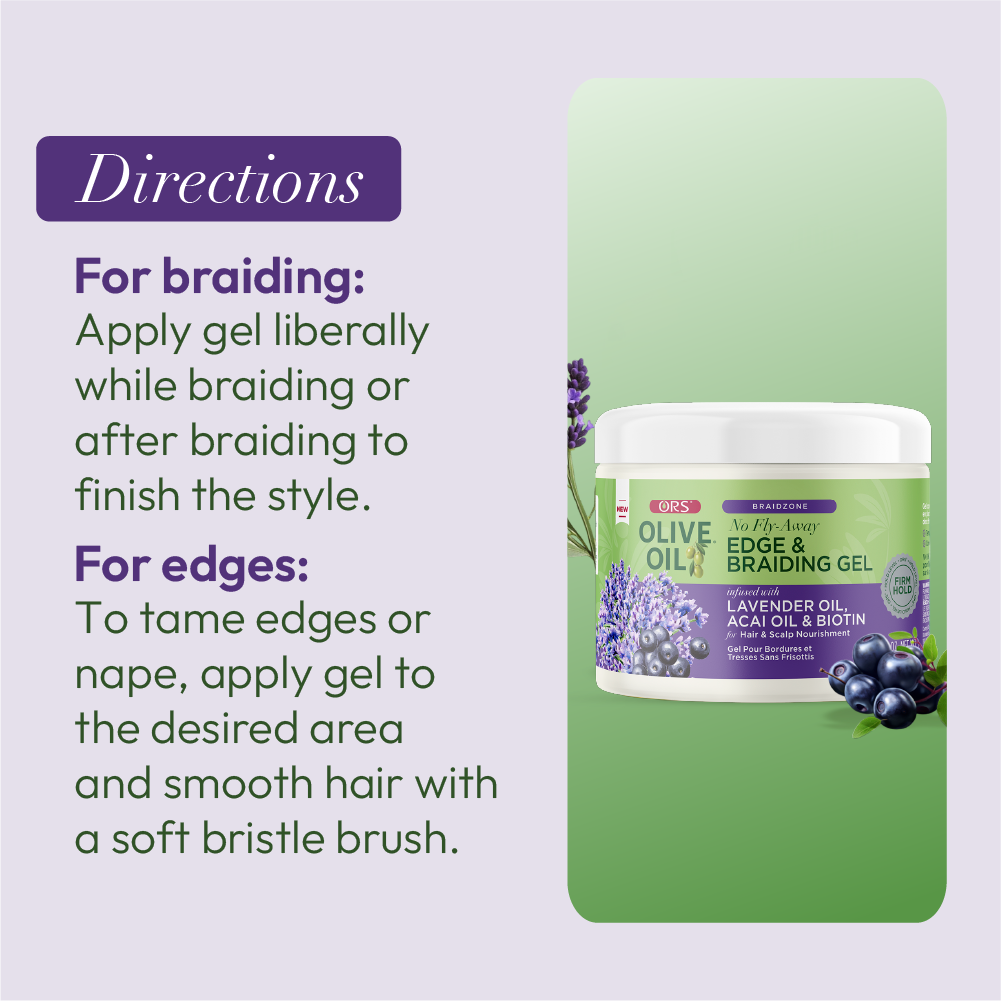 ORS Olive Oil Braidzone Edge & Braiding Gel for Hair & Scalp Nourishment (8.0 oz)