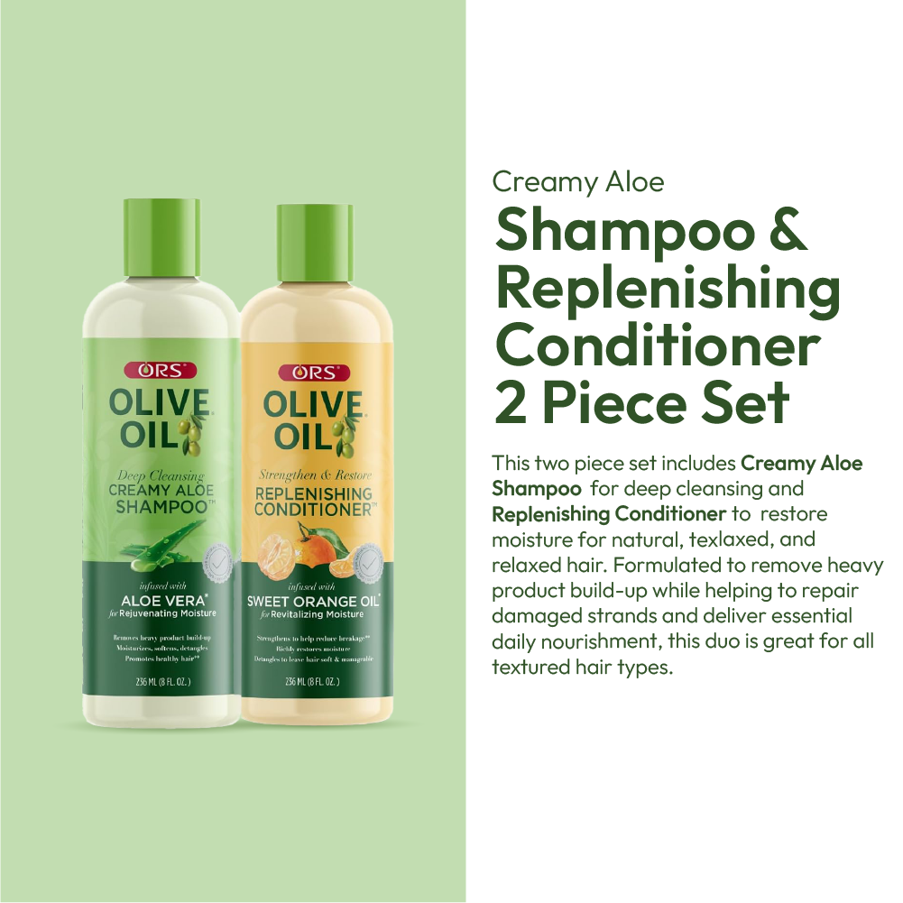 ORS Olive Oil Shampoo & Conditioner for Revitalizing Moisture (8.0 oz) 2-Piece Set