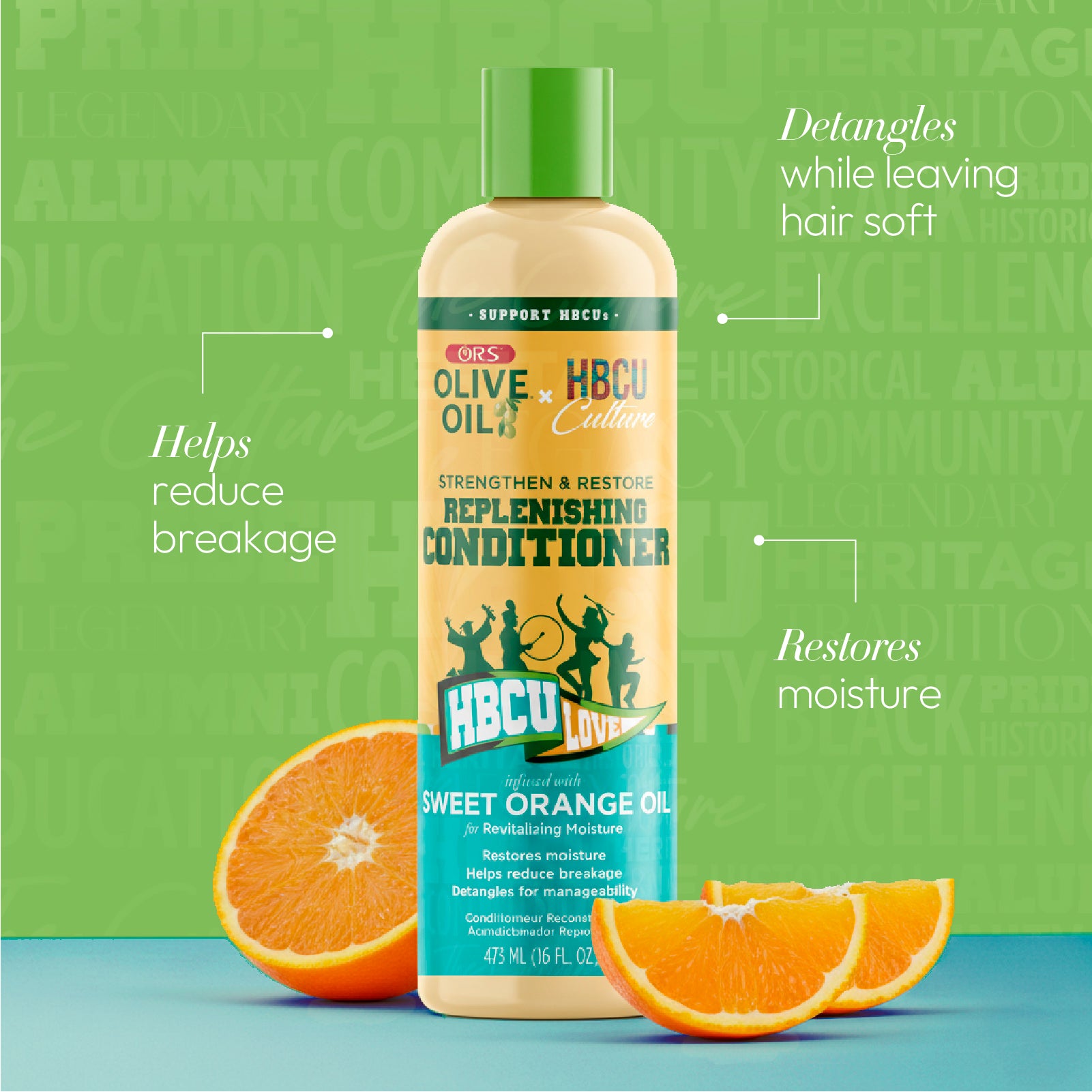 ORS Olive Oil HBCU Strengthen and Restore Replenishing Conditioner for Revitalizing Moisture (16.0 oz)