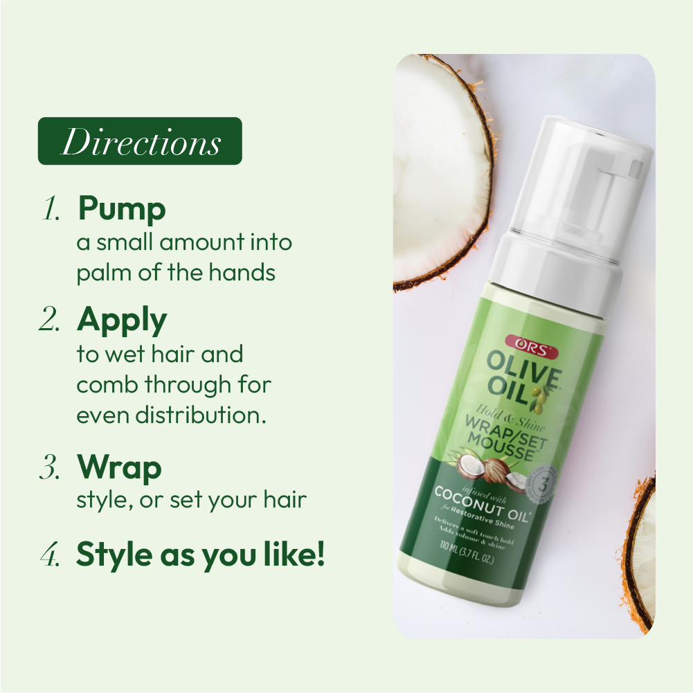 ORS Olive Oil Wrap Set Mousse for Restorative Shine (3.7 oz) 2-Pack