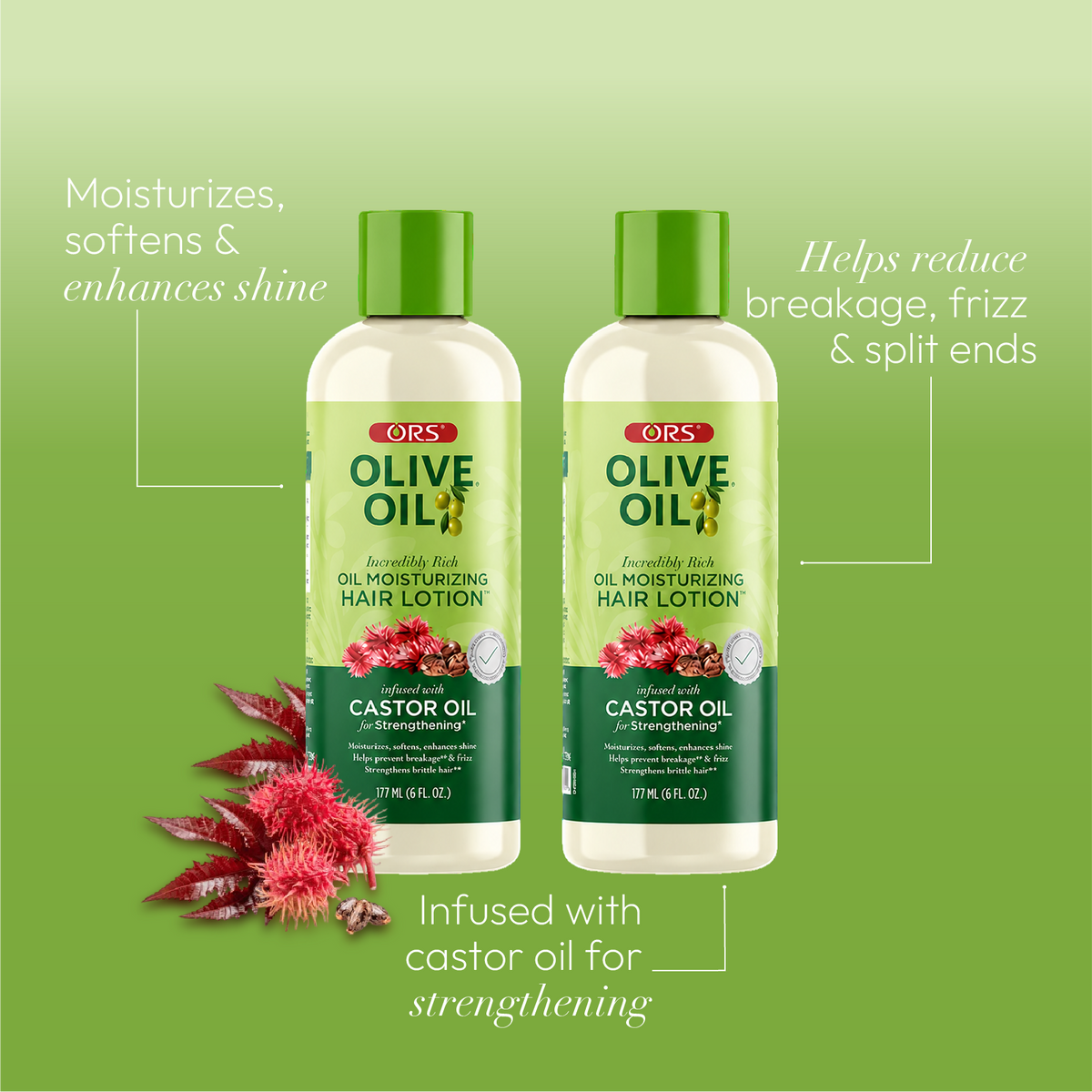 ORS Olive Oil Moisturizing Hair Lotion for Strengthening (6.0 oz) 2-Pack