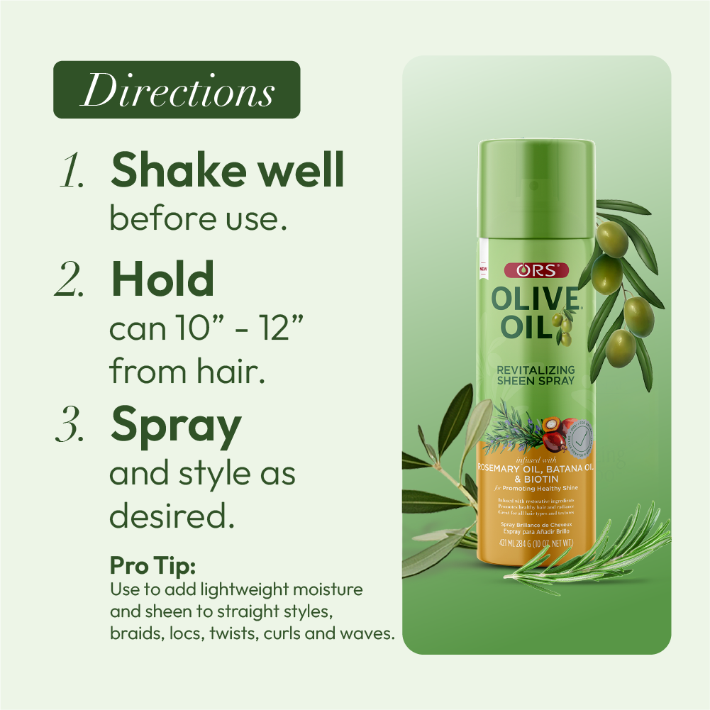 ORS Olive Oil Revitalizing Sheen Spray for Promoting Healthy Shine (10.0 OZ)