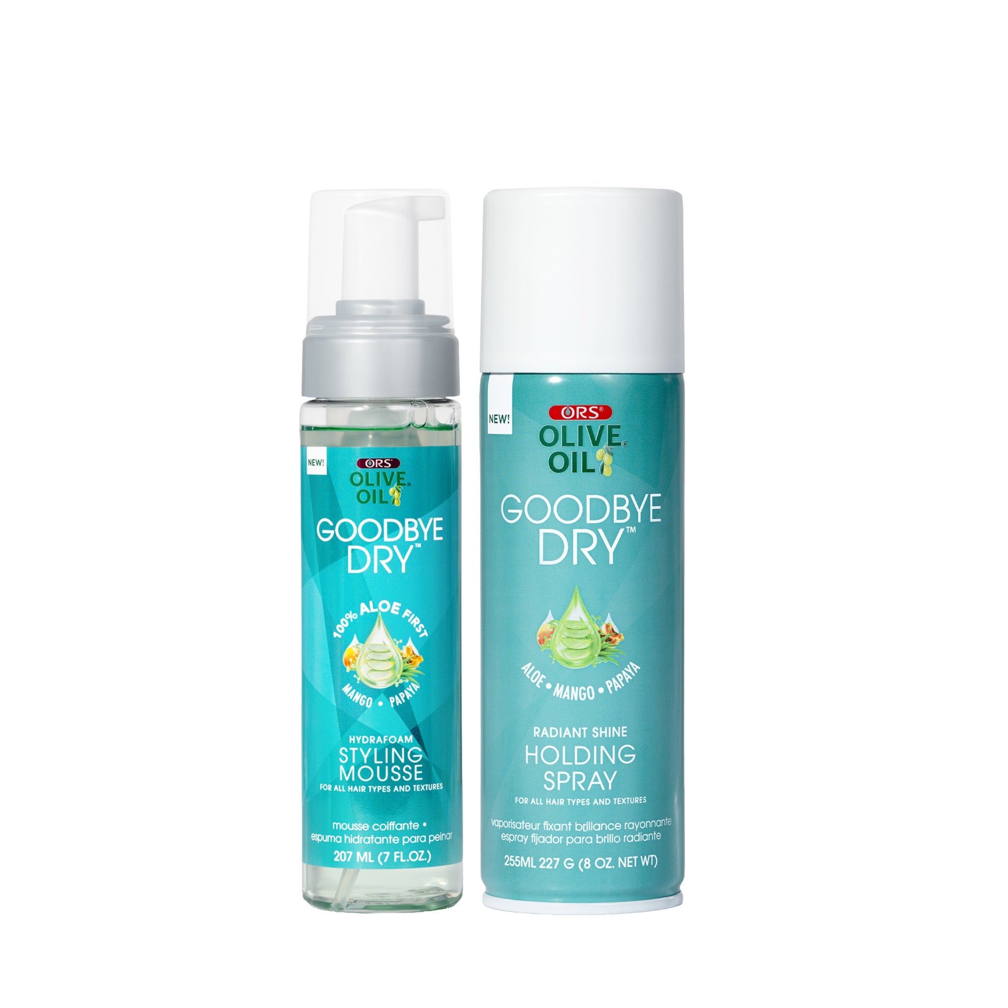 ORS Olive Oil Goodbye Dry Styling Mousse & Holding Spray 2-Piece Set