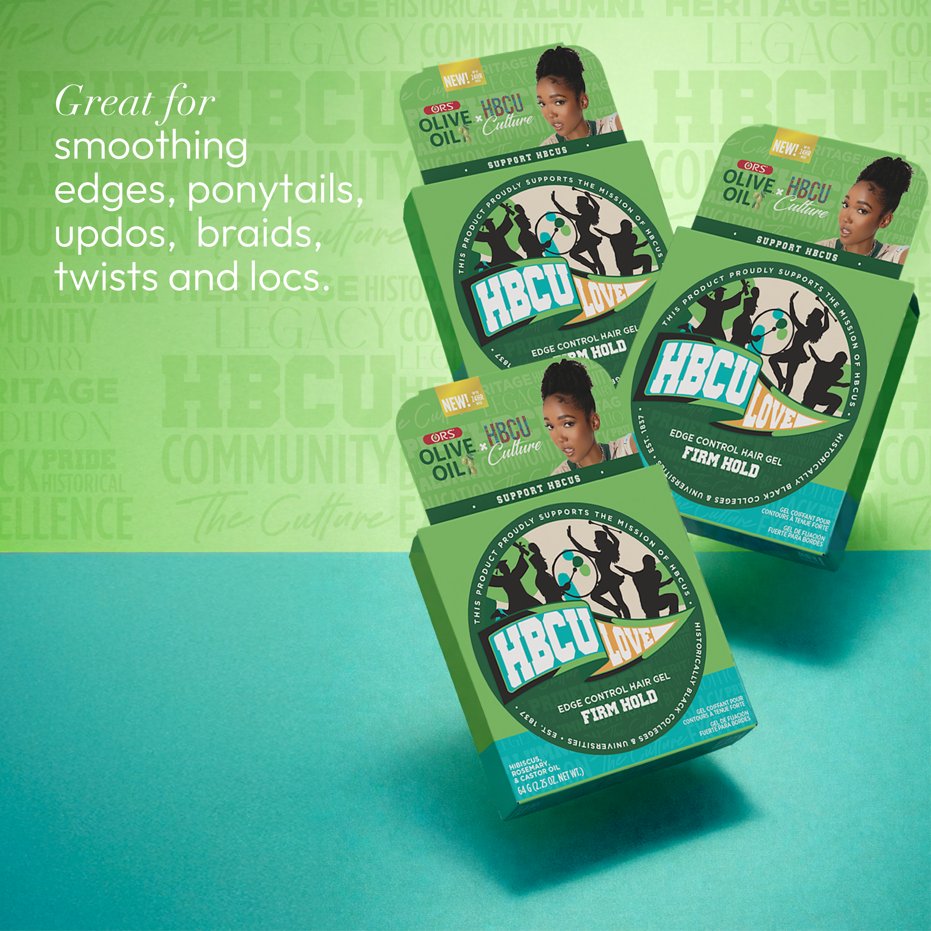 ORS HBCU Olive Oil Edge Control Hair Gel Firm Hold (2.2 oz)