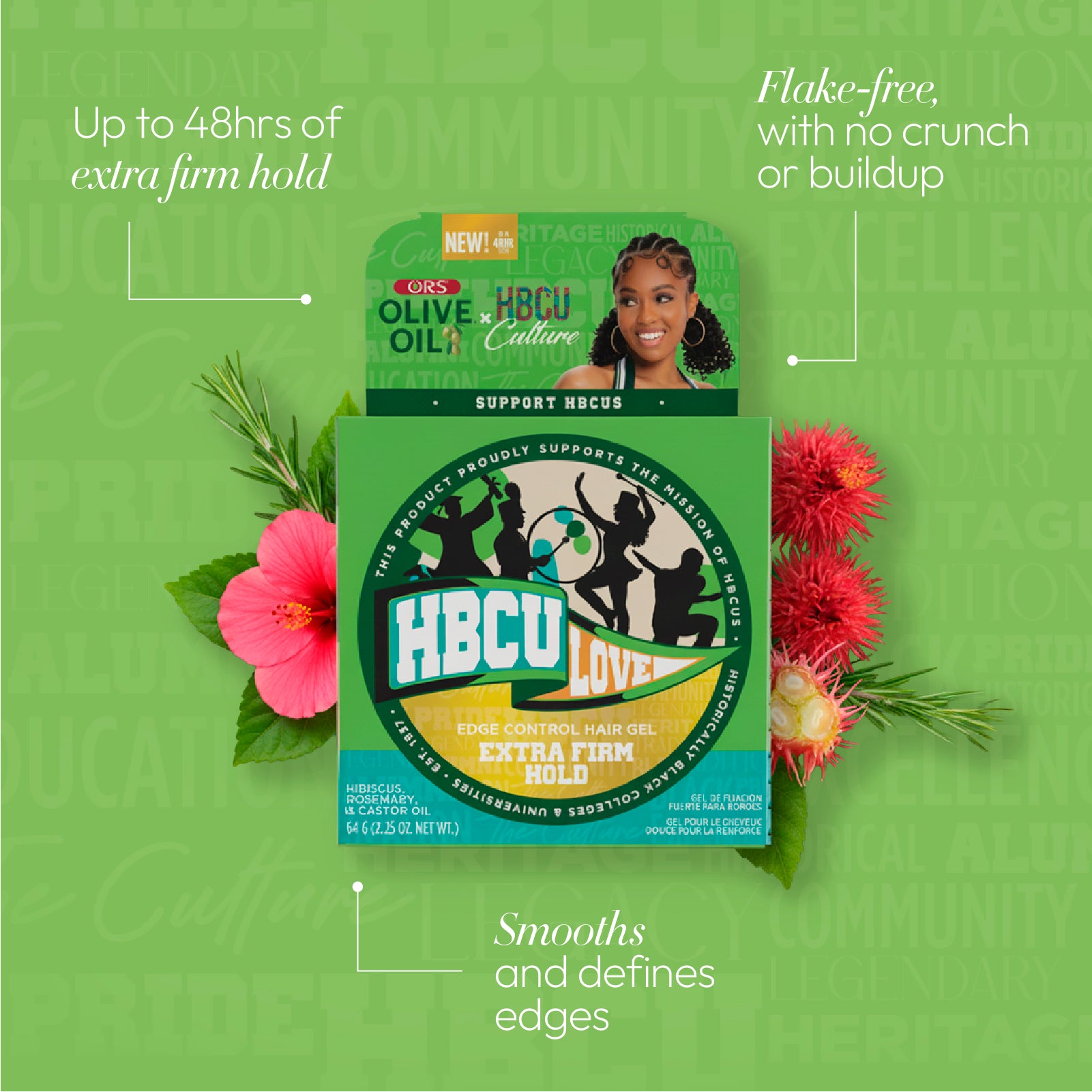 ORS Olive Oil HBCU Edge Control Hair Gel Extra Firm Hold (2.2 oz)