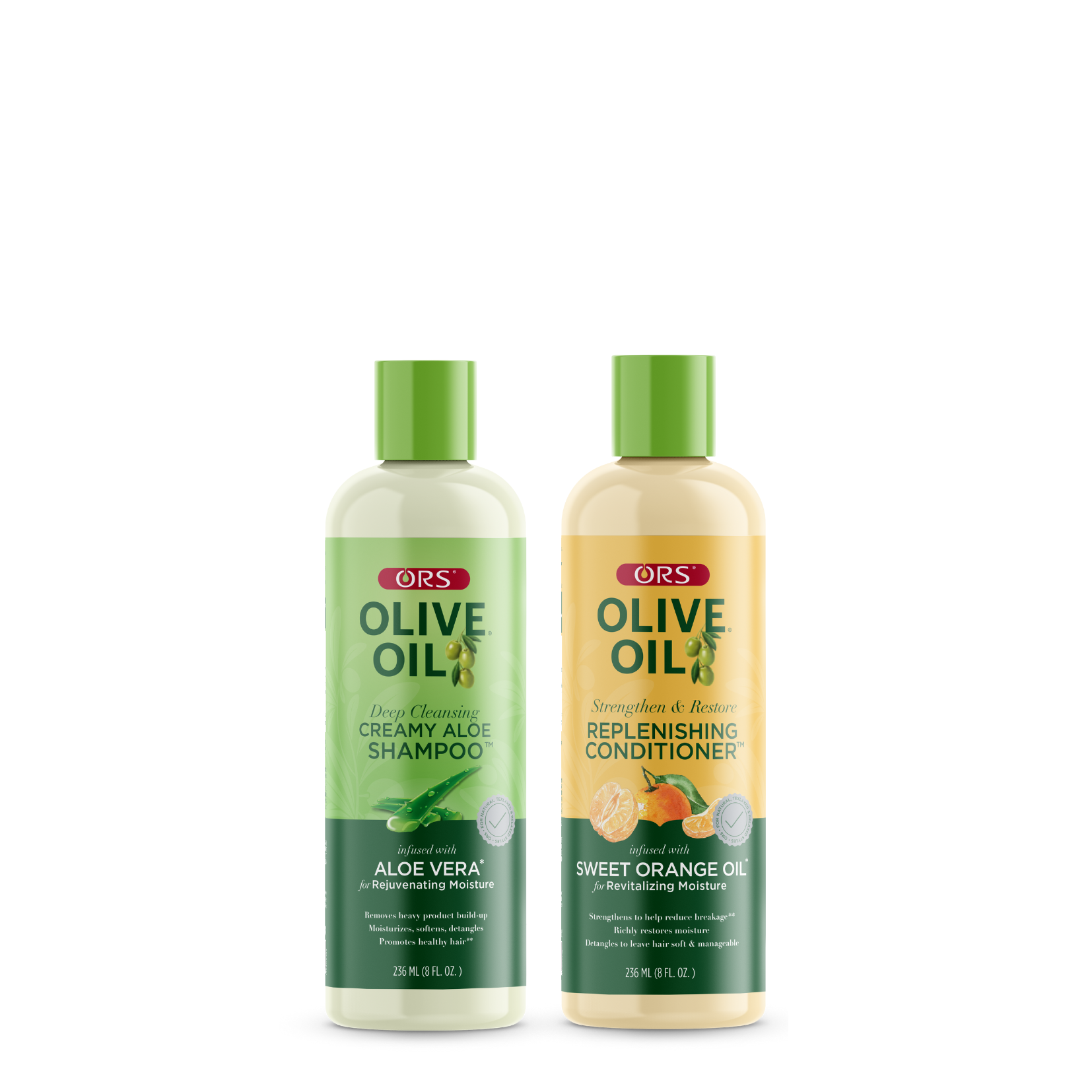 ORS Olive Oil Shampoo & Conditioner with Aloe Vera & Orange Oil for Moisture, Strengthen & Restore (2 Piece Set)