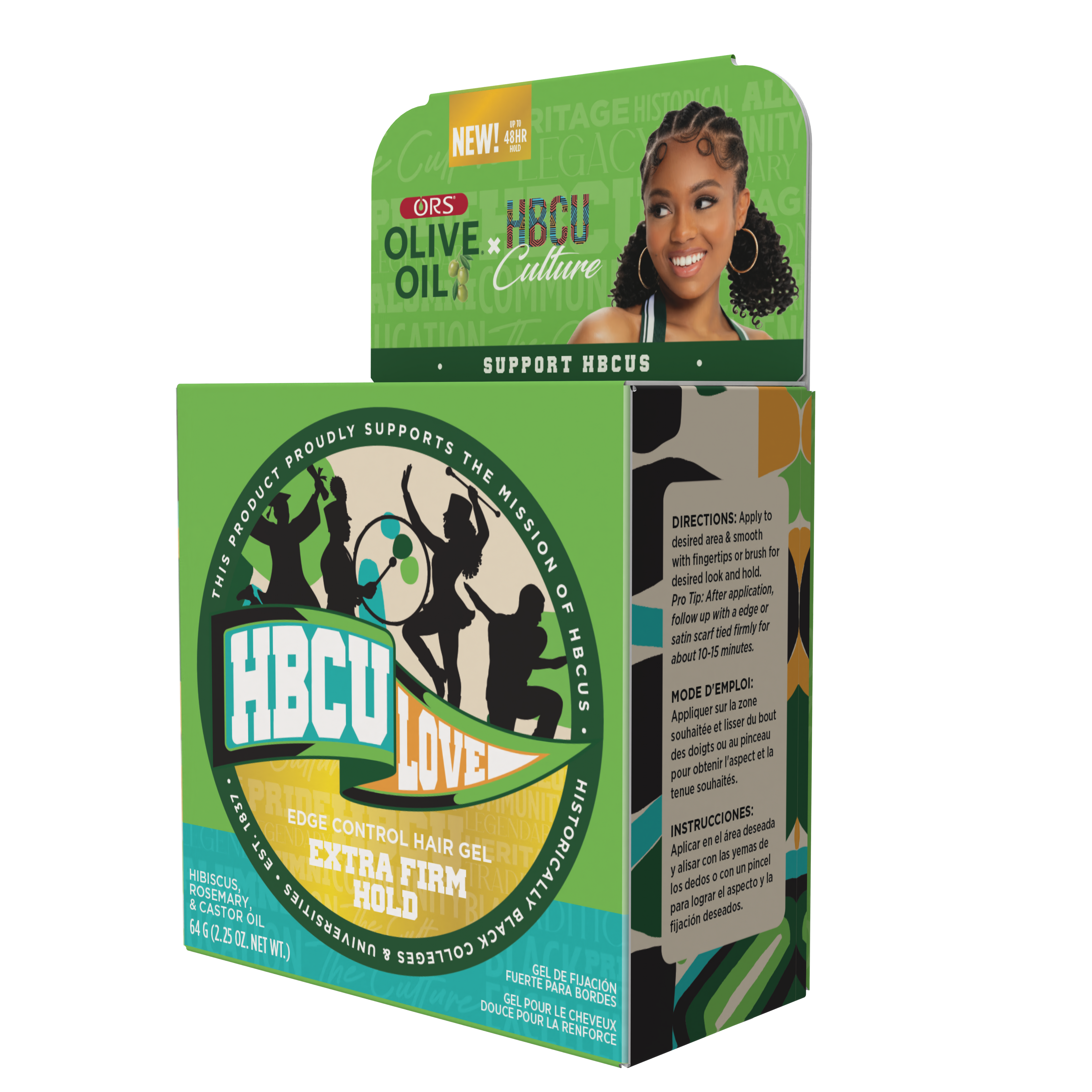 ORS Olive Oil HBCU Edge Control Hair Gel Extra Firm Hold (2.2 oz)