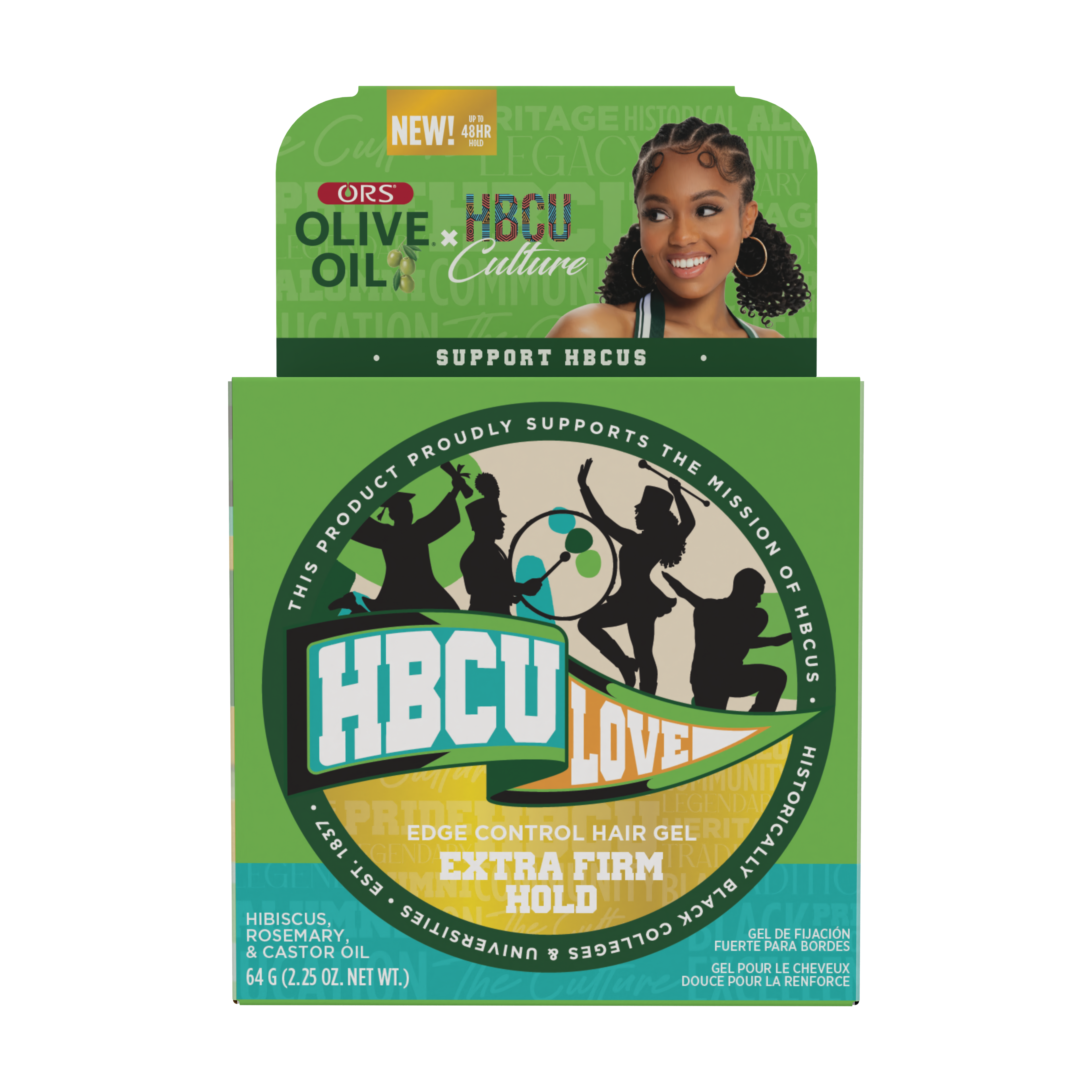 ORS Olive Oil HBCU Edge Control Hair Gel Extra Firm Hold (2.2 oz)
