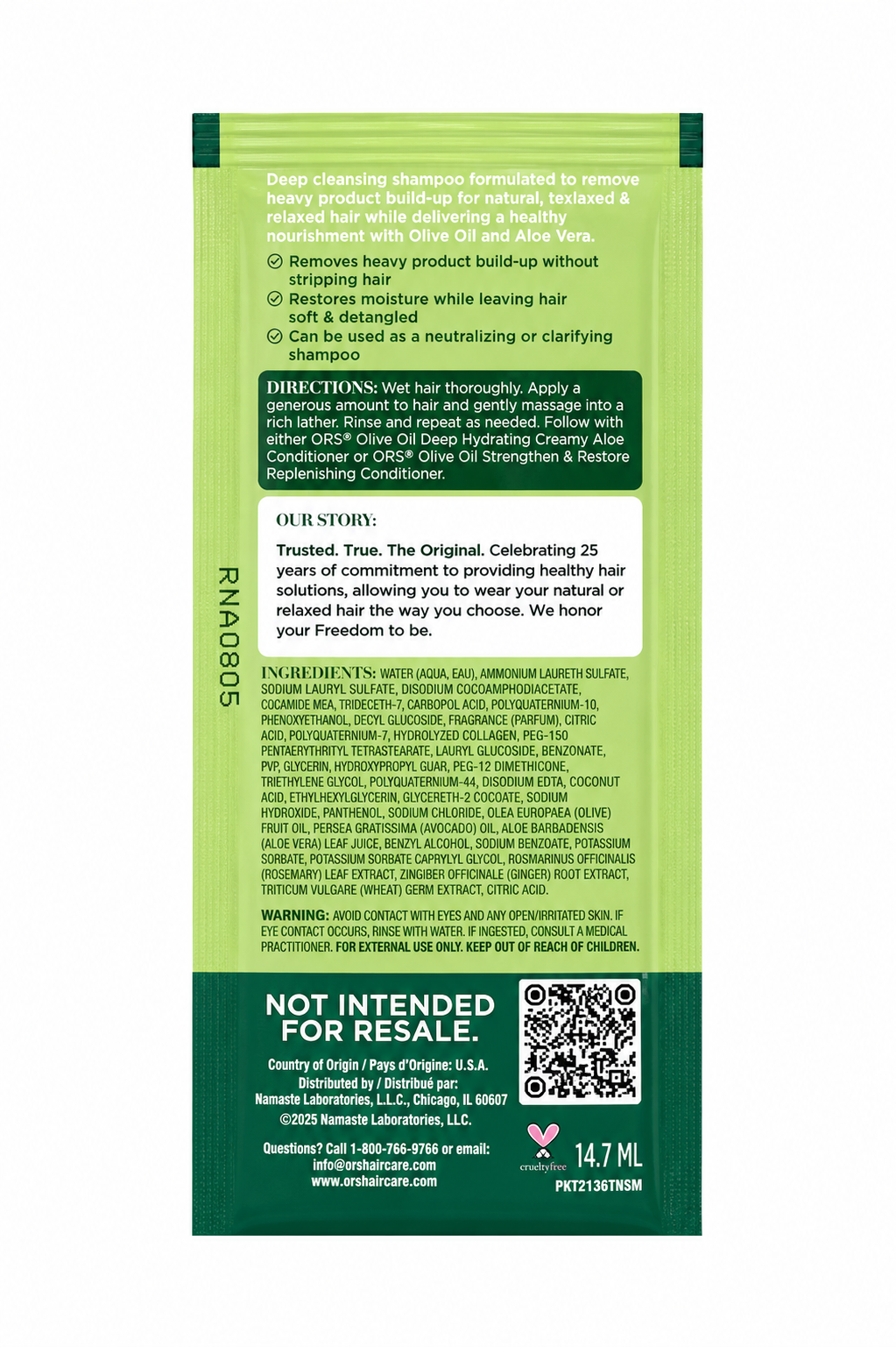 ORS Olive Oil Creamy Aloe Shampoo (0.5 oz) - Sample