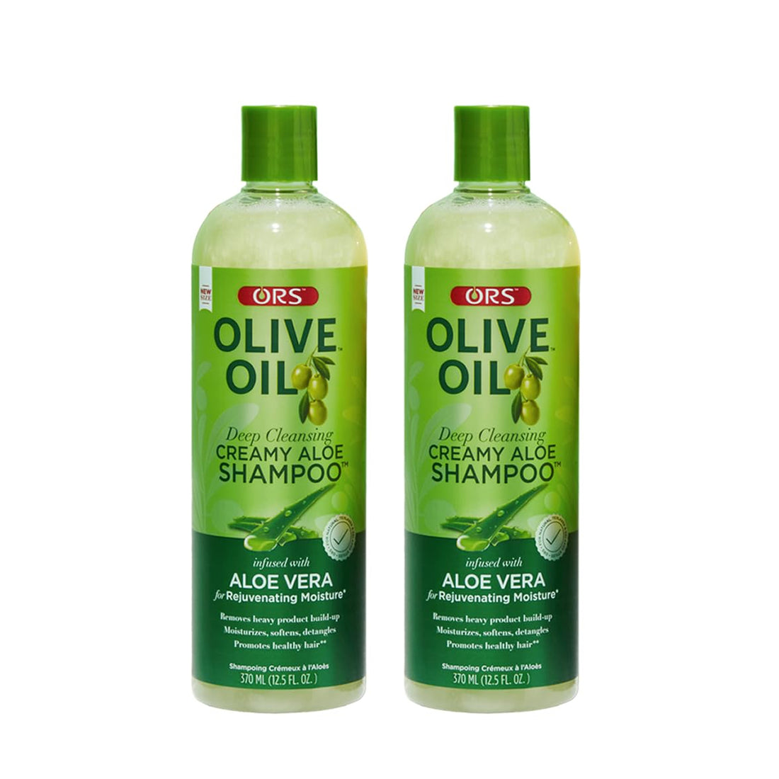 ORS Olive Oil Creamy Aloe Shampoo for Rejuvenating Moisture (12.5 oz) 2-Pack
