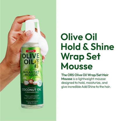 ORS Olive Oil Wrap Set Mousse for Restorative Shine (7.0 oz)