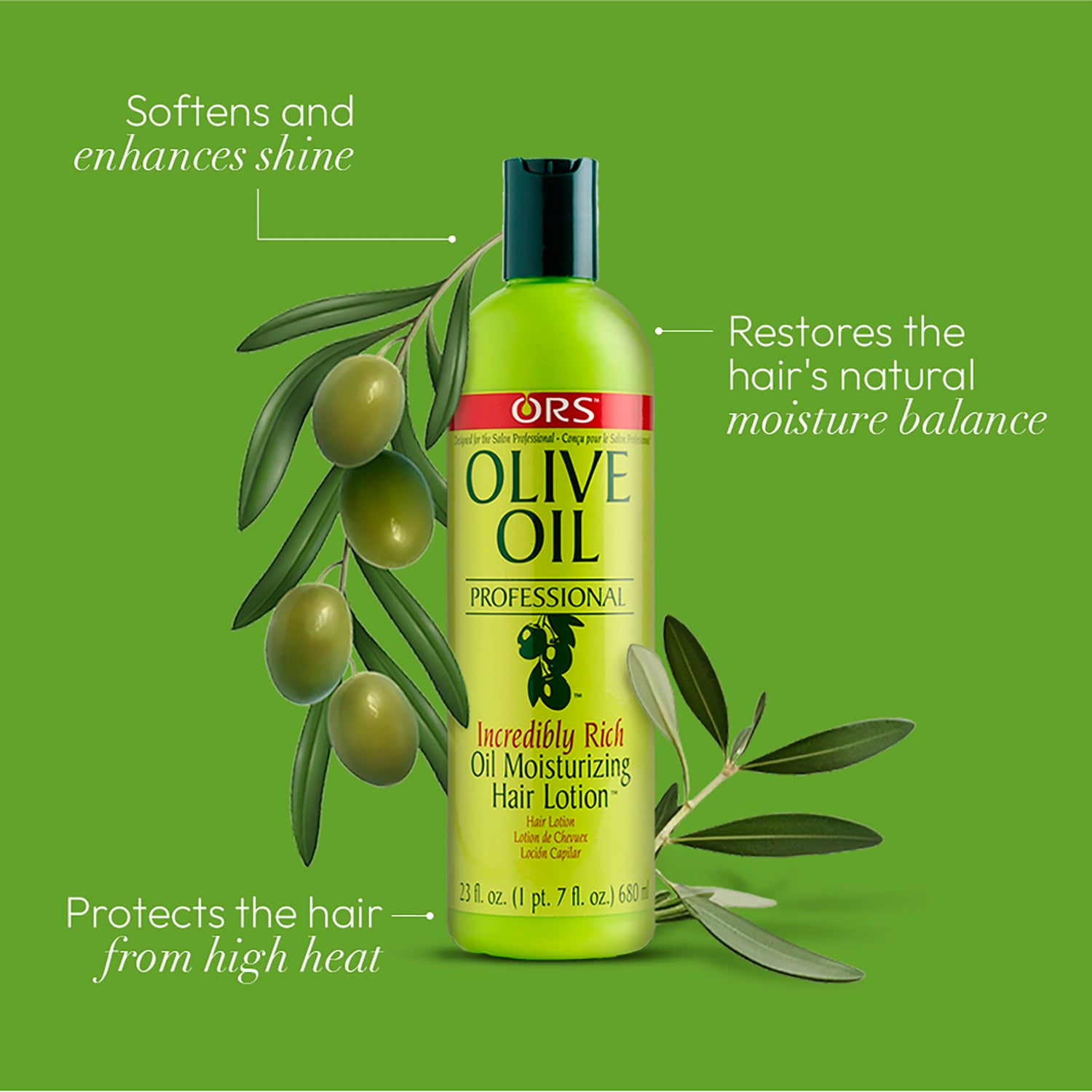 ORS Olive Oil Professional Incredibly Rich Oil Moisturizing Hair Lotion (23.0 oz) 2-Pack