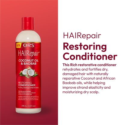 ORS HAIRepair Coconut Oil and Baobab Restoring Conditioner for Dry, Damage Hair &amp; Scalp (12.5 oz)
