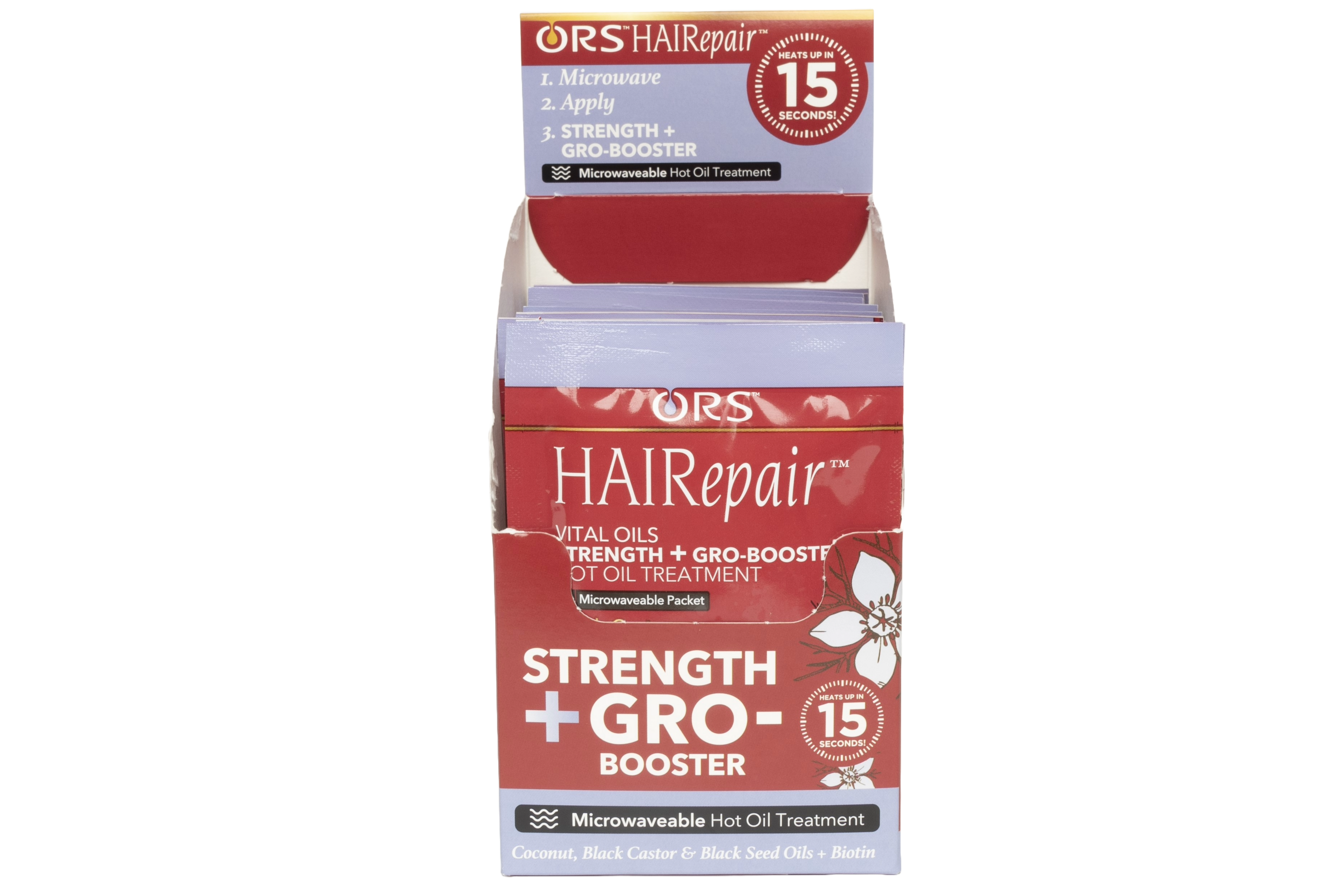 ORS Hairepair Vital Oils Strength + Gro-Booster Hot Oil Treatment (1.5 oz) 12-Pack