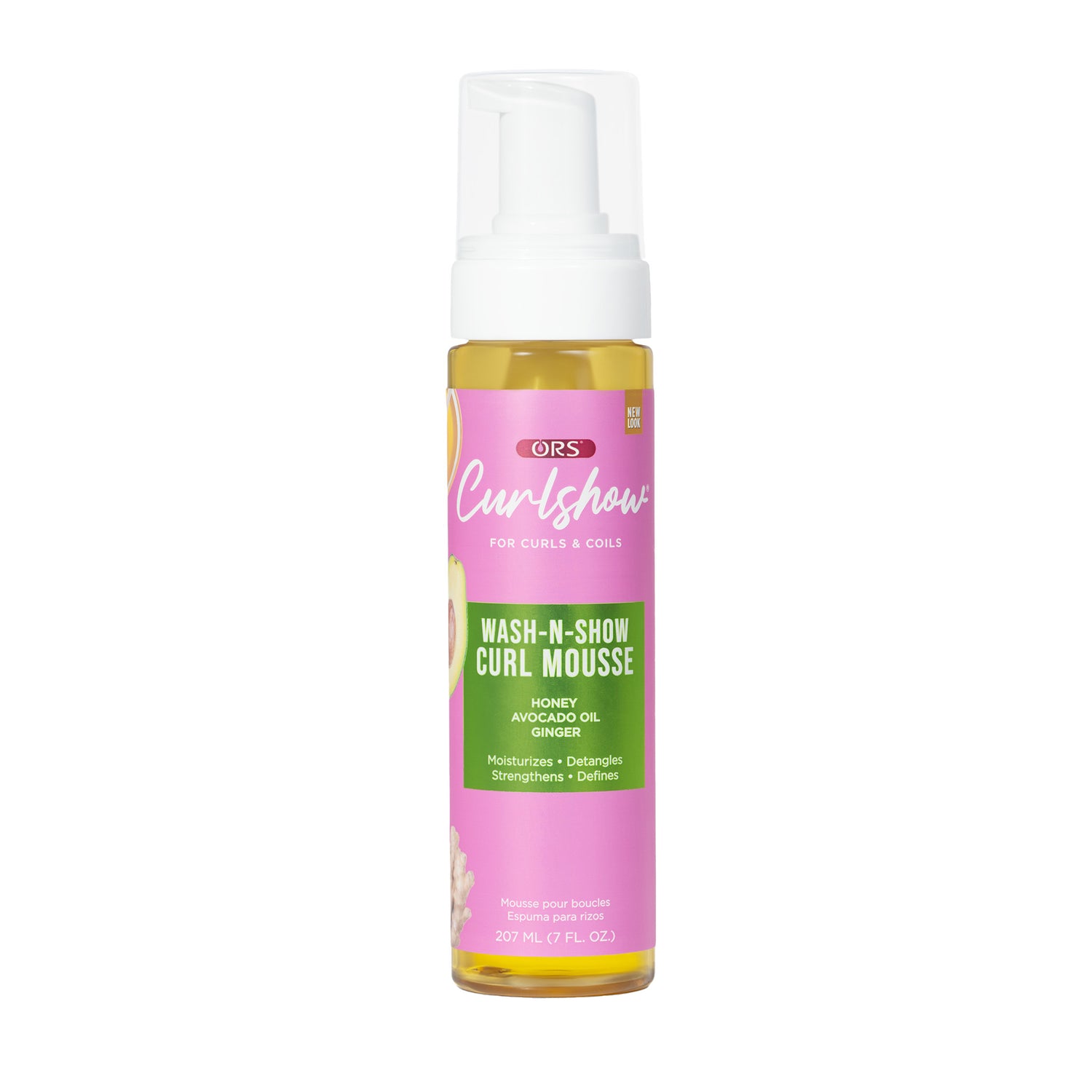 Curlshow Wash-n-Show Curl Mousse with Honey, Avocado Oil &amp; Ginger (7.0 oz)