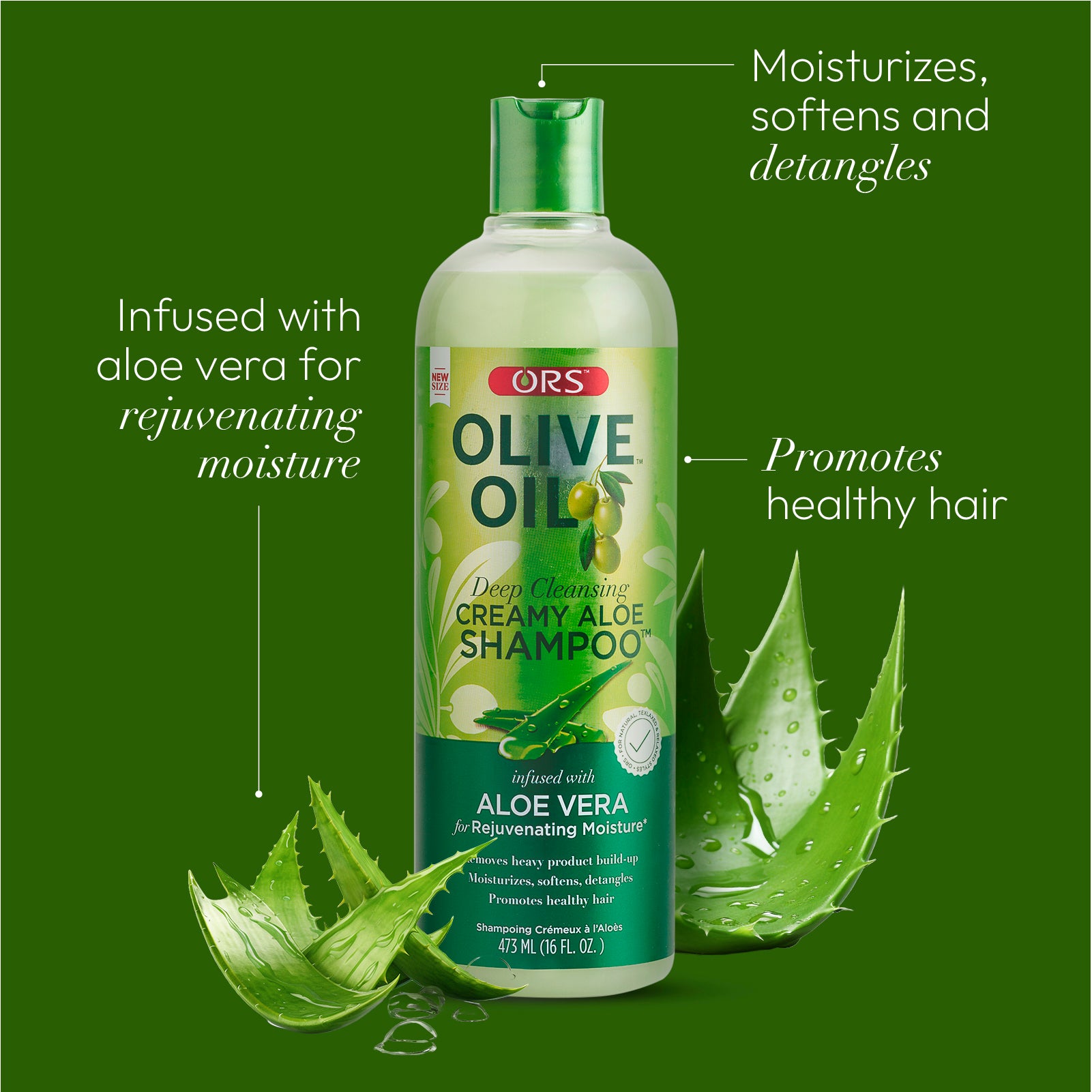 ORS Olive Oil Creamy Aloe Shampoo &amp; Conditioner (16.0 oz) Bundle