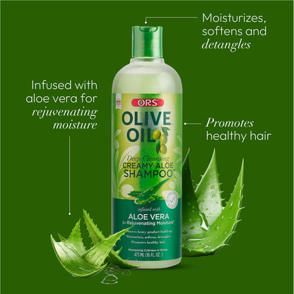 ORS Olive Oil Creamy Aloe Shampoo &amp; Conditioner (16.0 oz) Bundle