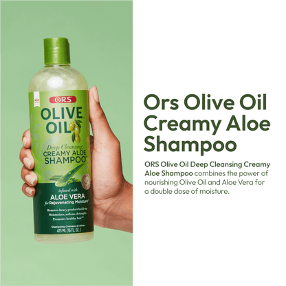 ORS Olive Oil Deep Cleansing Creamy Aloe Shampoo for Rejuvenating Moisture (16.0 oz)
