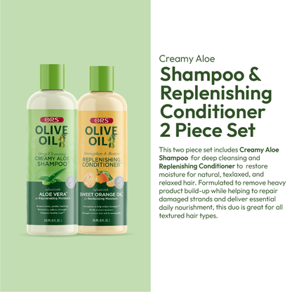 ORS Olive Oil Shampoo &amp; Conditioner for Revitalizing Moisture (8.0 oz) 2-Piece Set