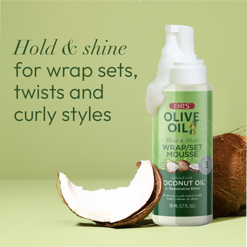ORS Olive Oil Wrap Set Mousse for Restorative Shine (3.7 oz) 2-Pack