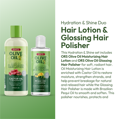 ORS Olive Oil Hair Lotion &amp; Polisher for Strengthening &amp; Smoothing 2-Piece Set