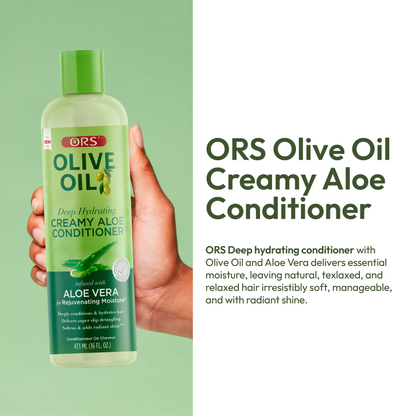 ORS Olive Oil Deep Hydrating Creamy Aloe Conditioner for Rejuvenating Moisture (16.0 oz)
