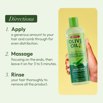 ORS Olive Oil Deep Hydrating Creamy Aloe Conditioner for Rejuvenating Moisture (16.0 oz)