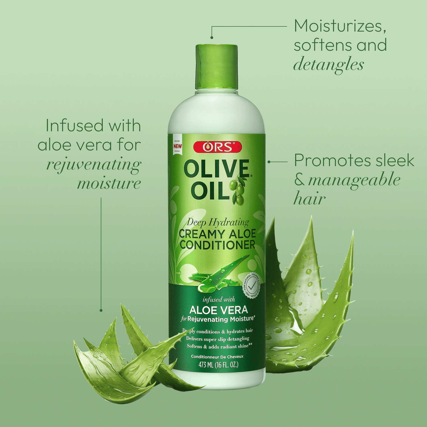 ORS Olive Oil Deep Hydrating Creamy Aloe Conditioner for Rejuvenating Moisture (16.0 oz)