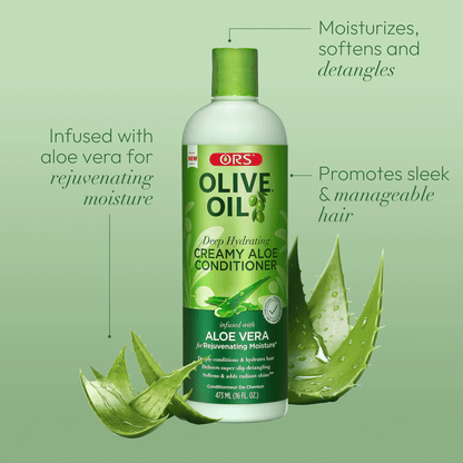 ORS Olive Oil Deep Hydrating Creamy Aloe Conditioner for Rejuvenating Moisture (16.0 oz)