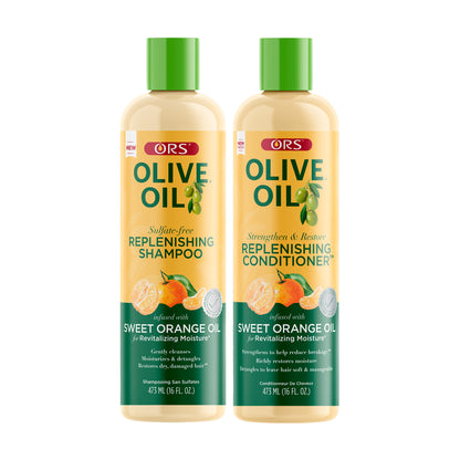 ORS Olive Oil Replenishing Shampoo &amp; Conditioner Bundle for Revitalizing Moisture