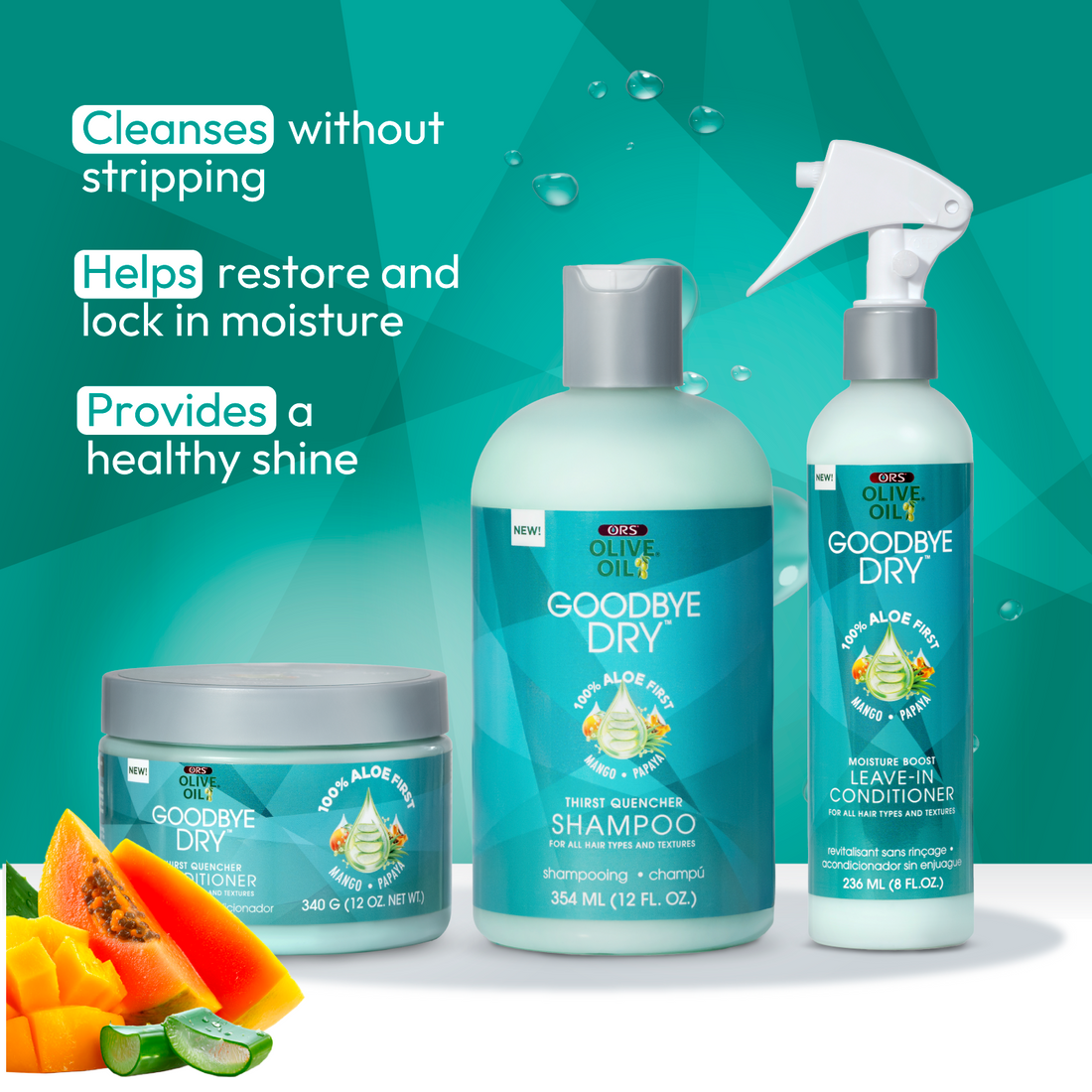 ORS Olive Oil Goodbye Dry Shampoo, Conditioner &amp; Leave-In Conditioner Bundle