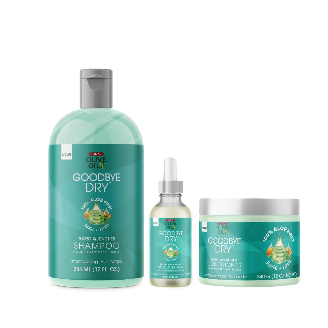 ORS Olive Oil Goodbye Dry Shampoo, Conditioner &amp; Scalp Serum - Bundle