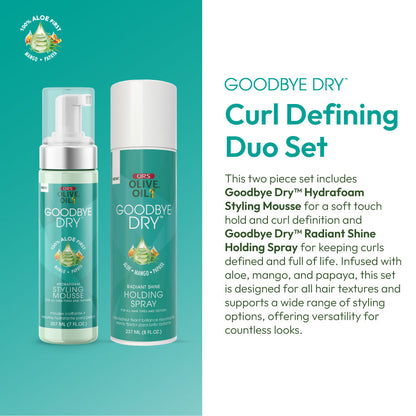 ORS Olive Oil Goodbye Dry Styling Mousse &amp; Holding Spray 2-Piece Set
