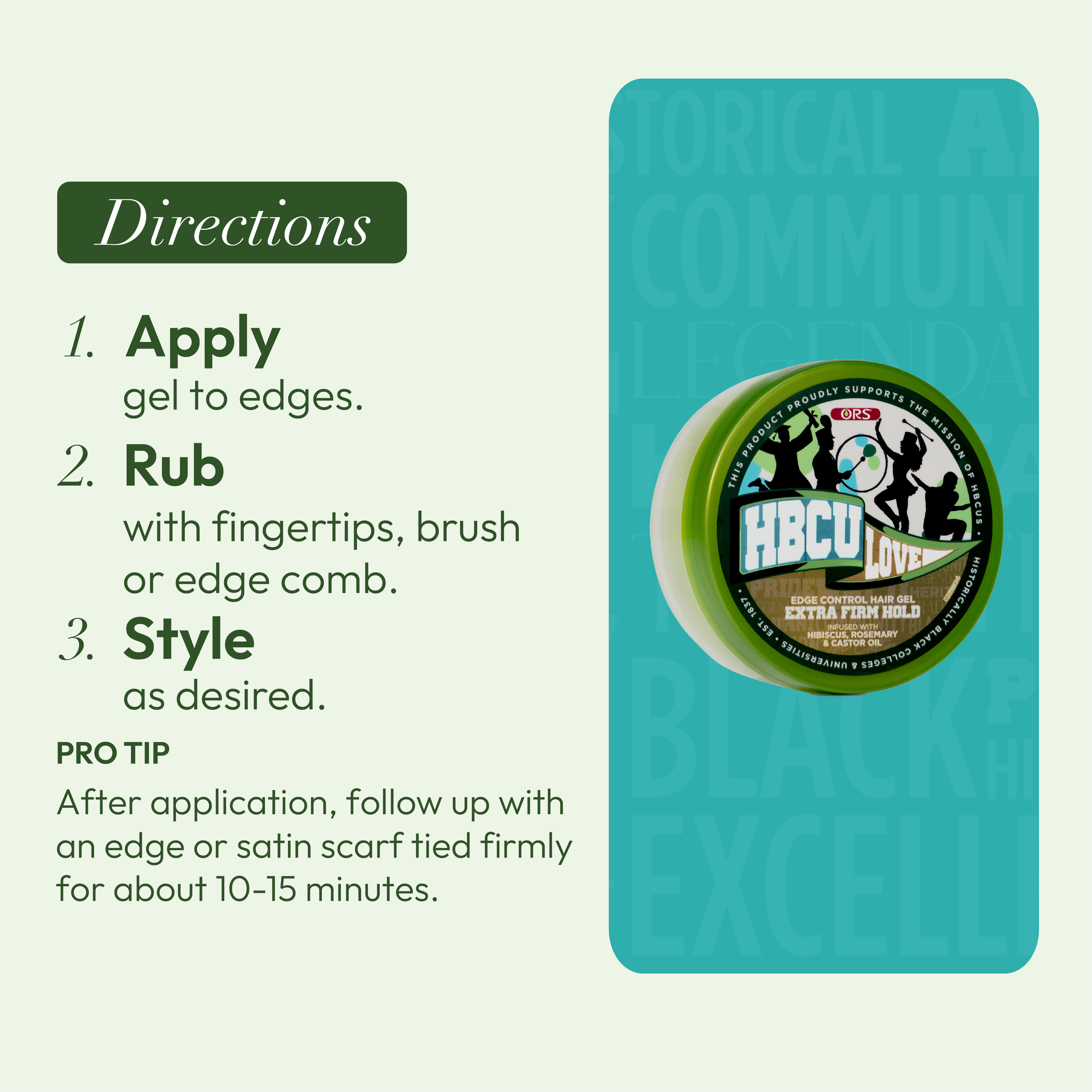 ORS Olive Oil HBCU Edge Control Hair Gel Extra Firm Hold (2.2 oz)