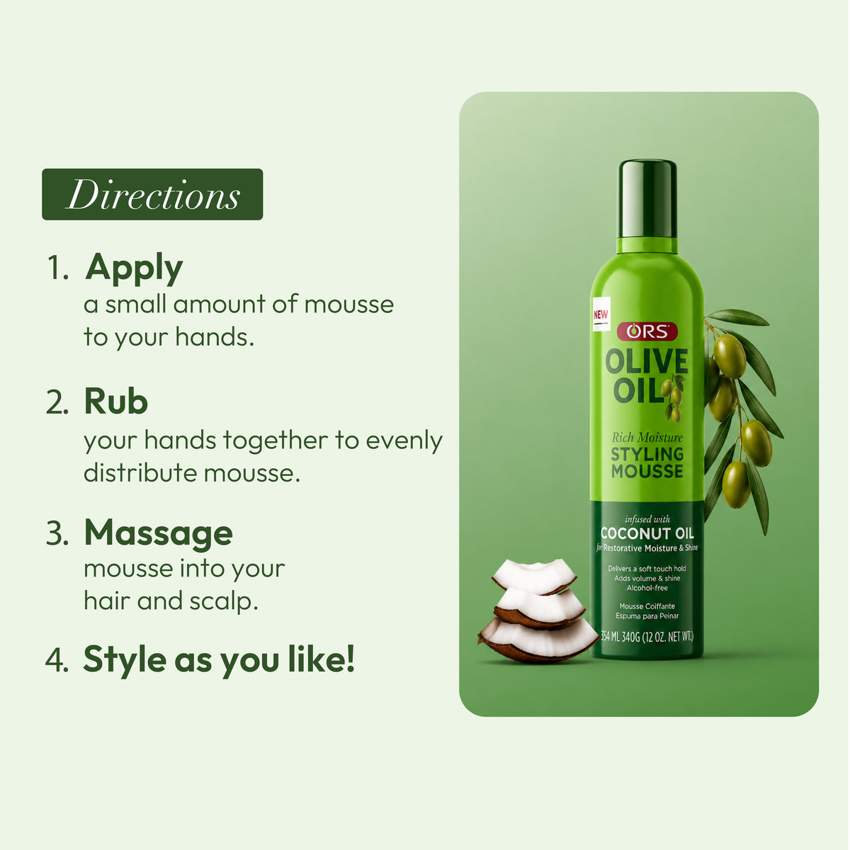 ORS Olive Oil Rich Moisture Styling Mousse (12.0 oz)