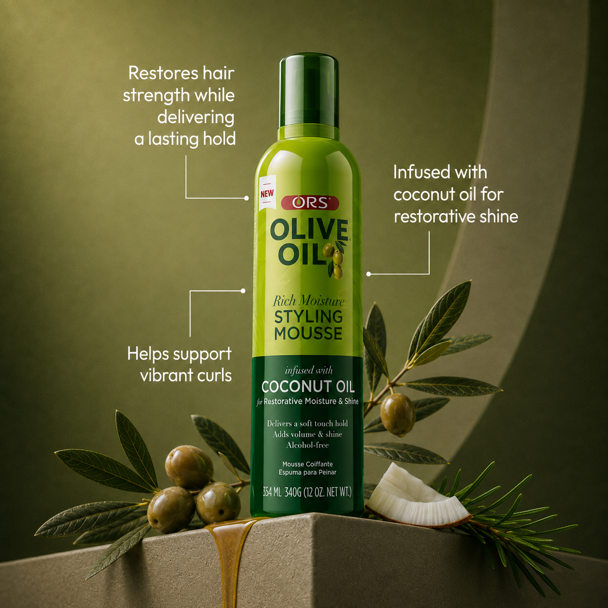 ORS Olive Oil Rich Moisture Styling Mousse (12.0 oz)