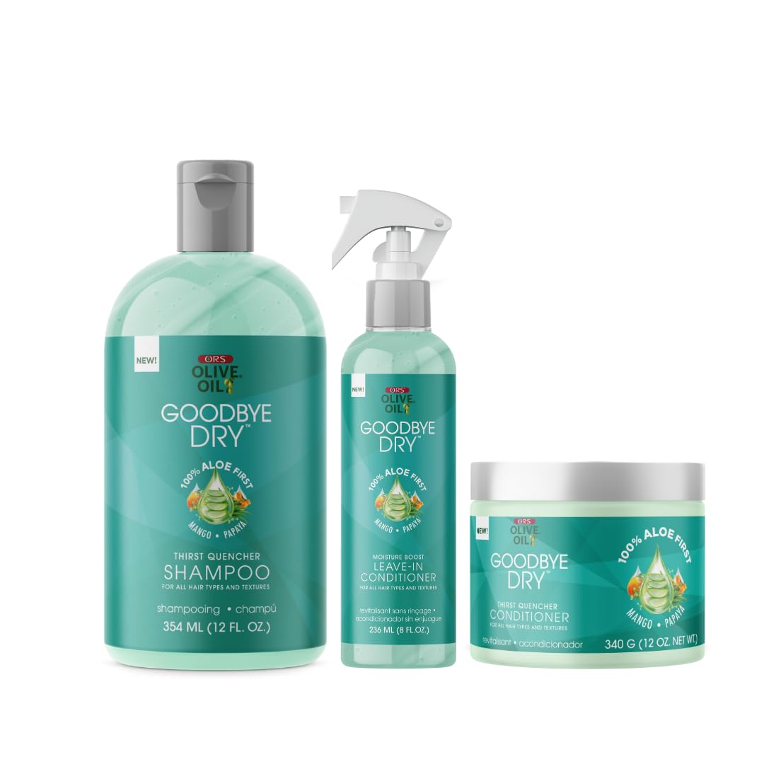 ORS Olive Oil Goodbye Dry Shampoo, Conditioner &amp; Leave-In Conditioner 3-Piece Set