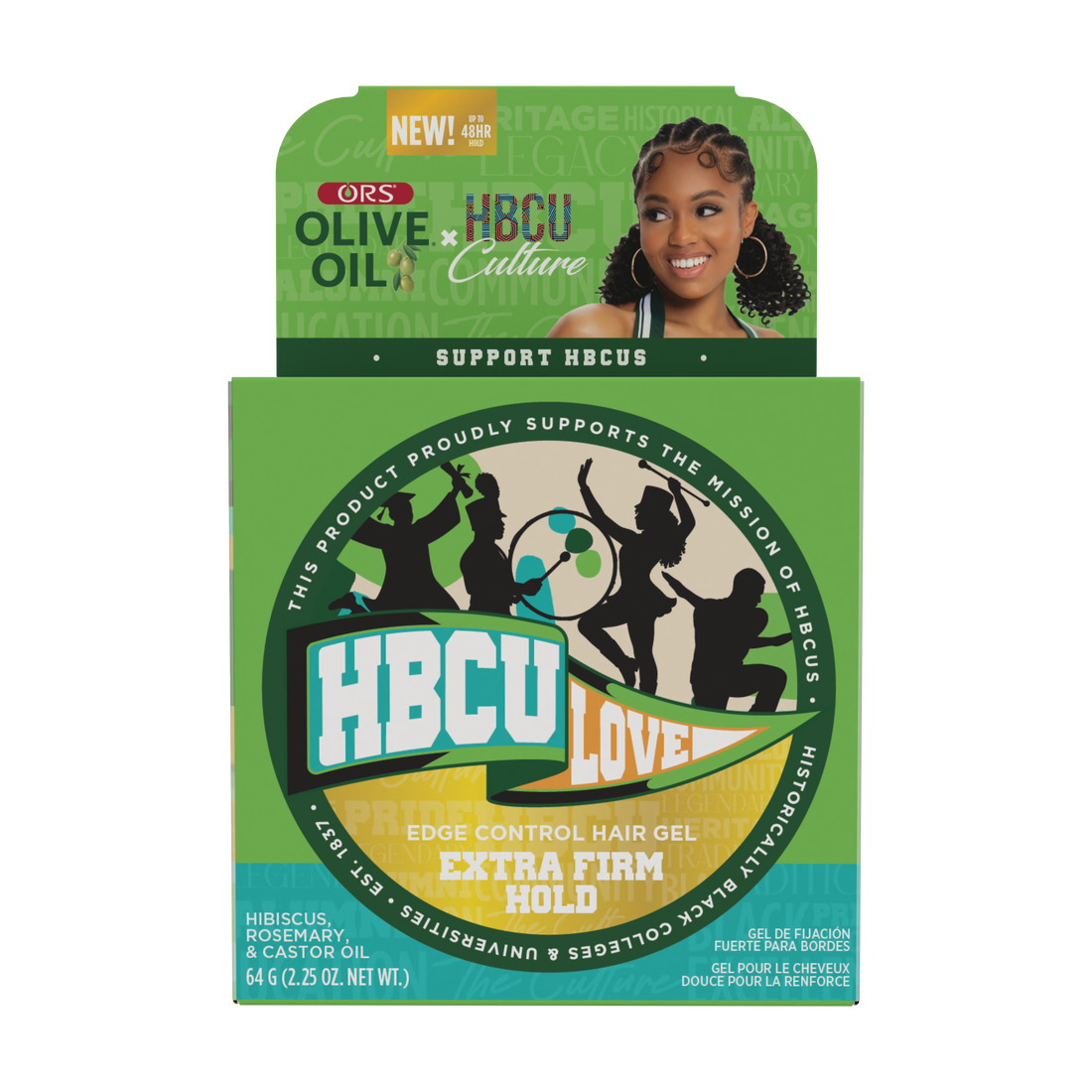 ORS Olive Oil HBCU Edge Control Hair Gel Extra Firm Hold (2.2 oz)