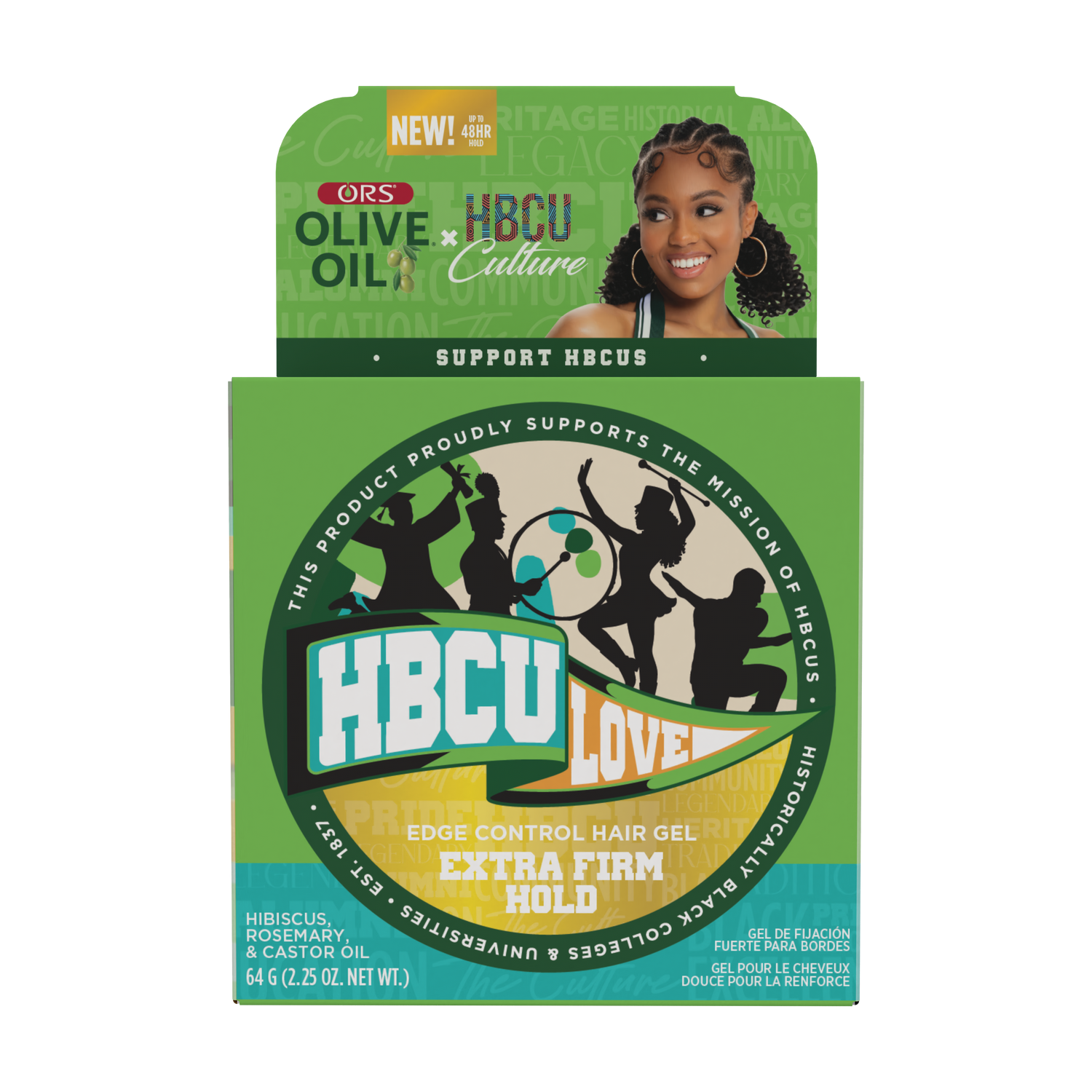 ORS Olive Oil HBCU Edge Control Hair Gel Extra Firm Hold (2.2 oz)