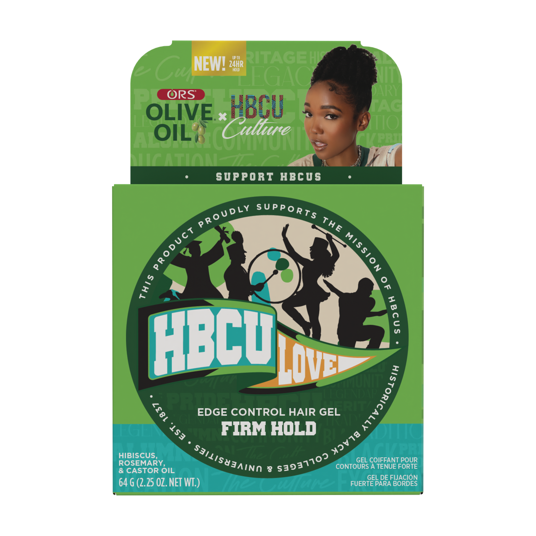 ORS HBCU Olive Oil Edge Control Hair Gel Firm Hold (2.2 oz)