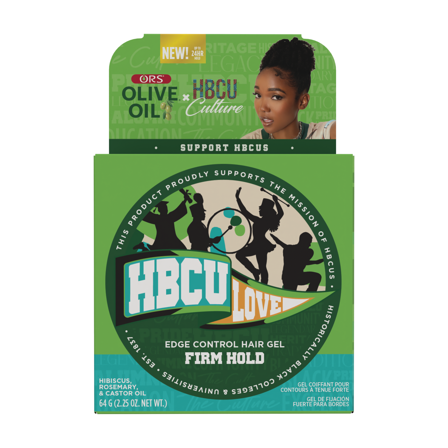 ORS HBCU Olive Oil Edge Control Hair Gel Firm Hold (2.2 oz)