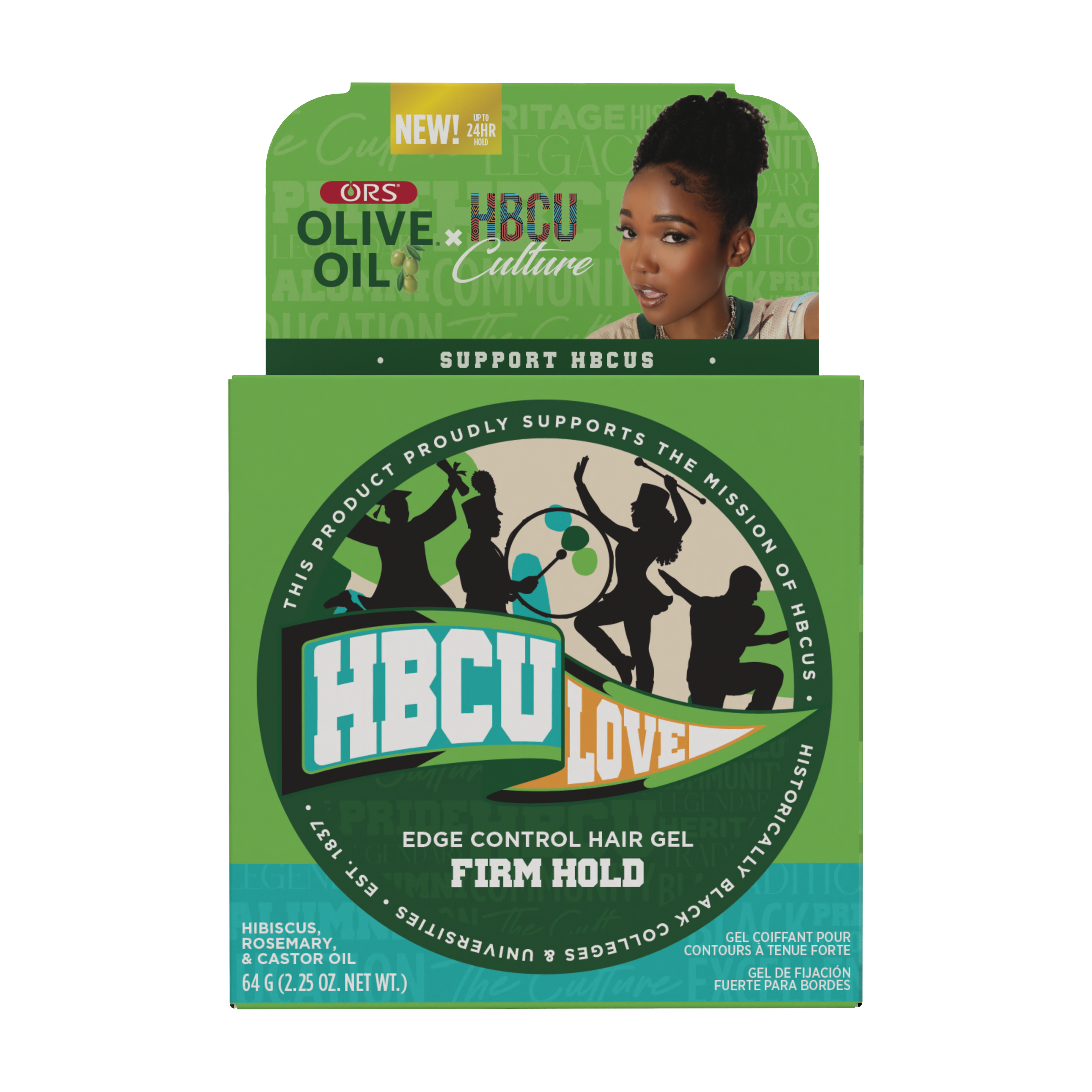 ORS HBCU Olive Oil Edge Control Hair Gel Firm Hold (2.2 oz)