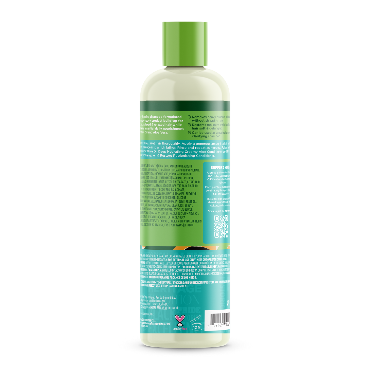ORS Olive Oil HBCU Deep Cleansing Creamy Aloe Shampoo for Rejuvenating Moisture (16.0 oz)