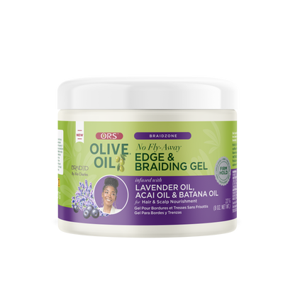 ORS Olive Oil Braidzone Edge &amp; Braiding Gel for Hair &amp; Scalp Nourishment (8.0 oz)