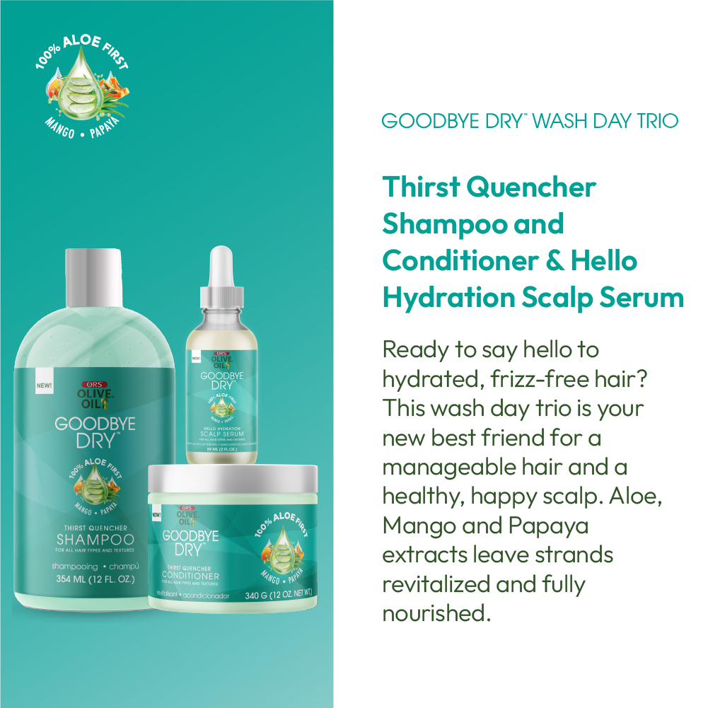 ORS Olive Oil Goodbye Dry Shampoo, Conditioner &amp; Scalp Serum - Bundle