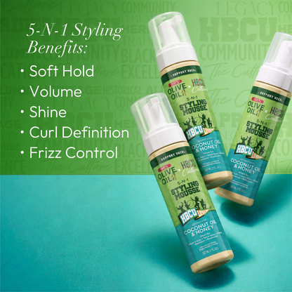 ORS Olive Oil HBCU 5-N-1 Styling Mousse with Coconut Oil &amp; Honey (7.0 oz)