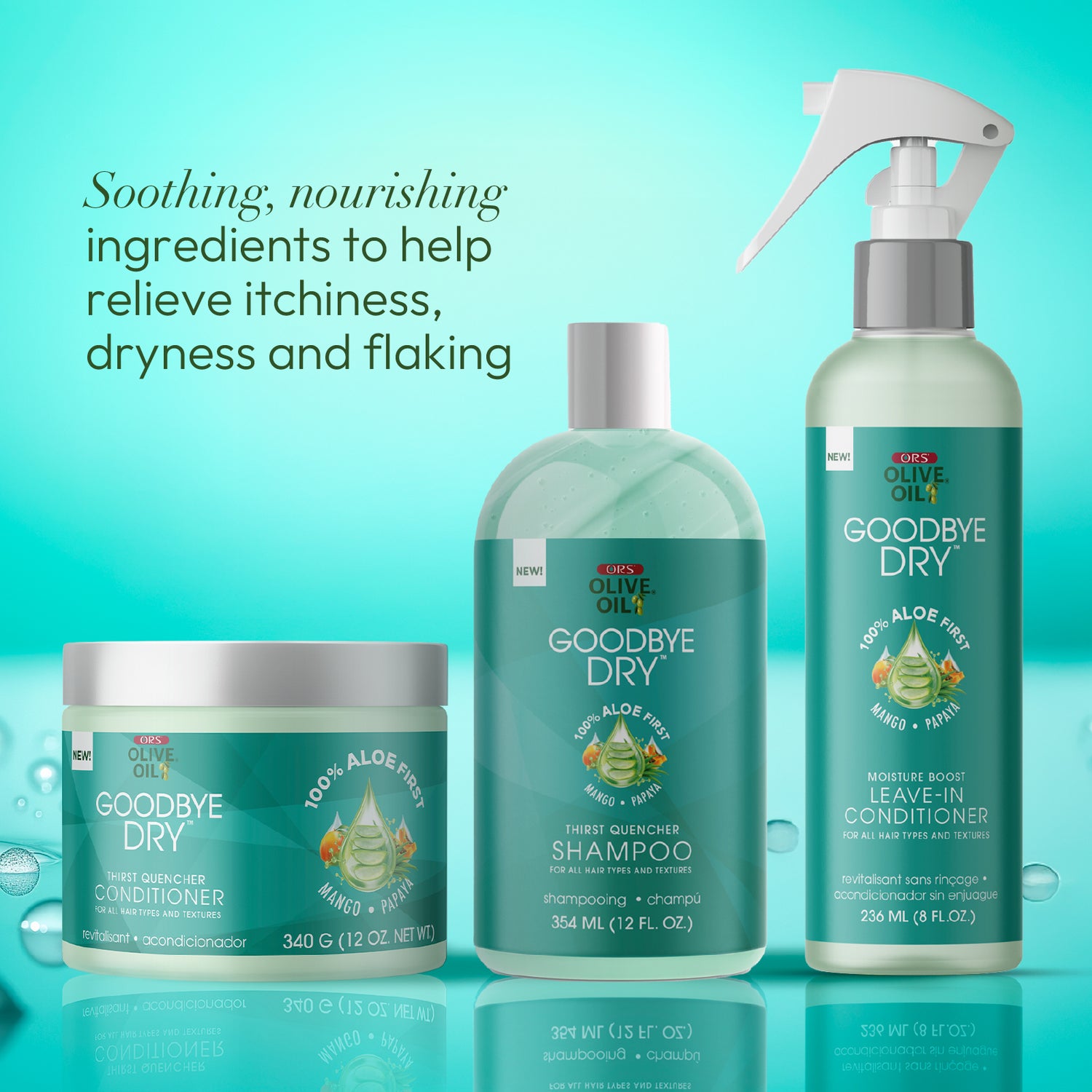 ORS Olive Oil Goodbye Dry Shampoo, Conditioner &amp; Leave-In Conditioner Bundle