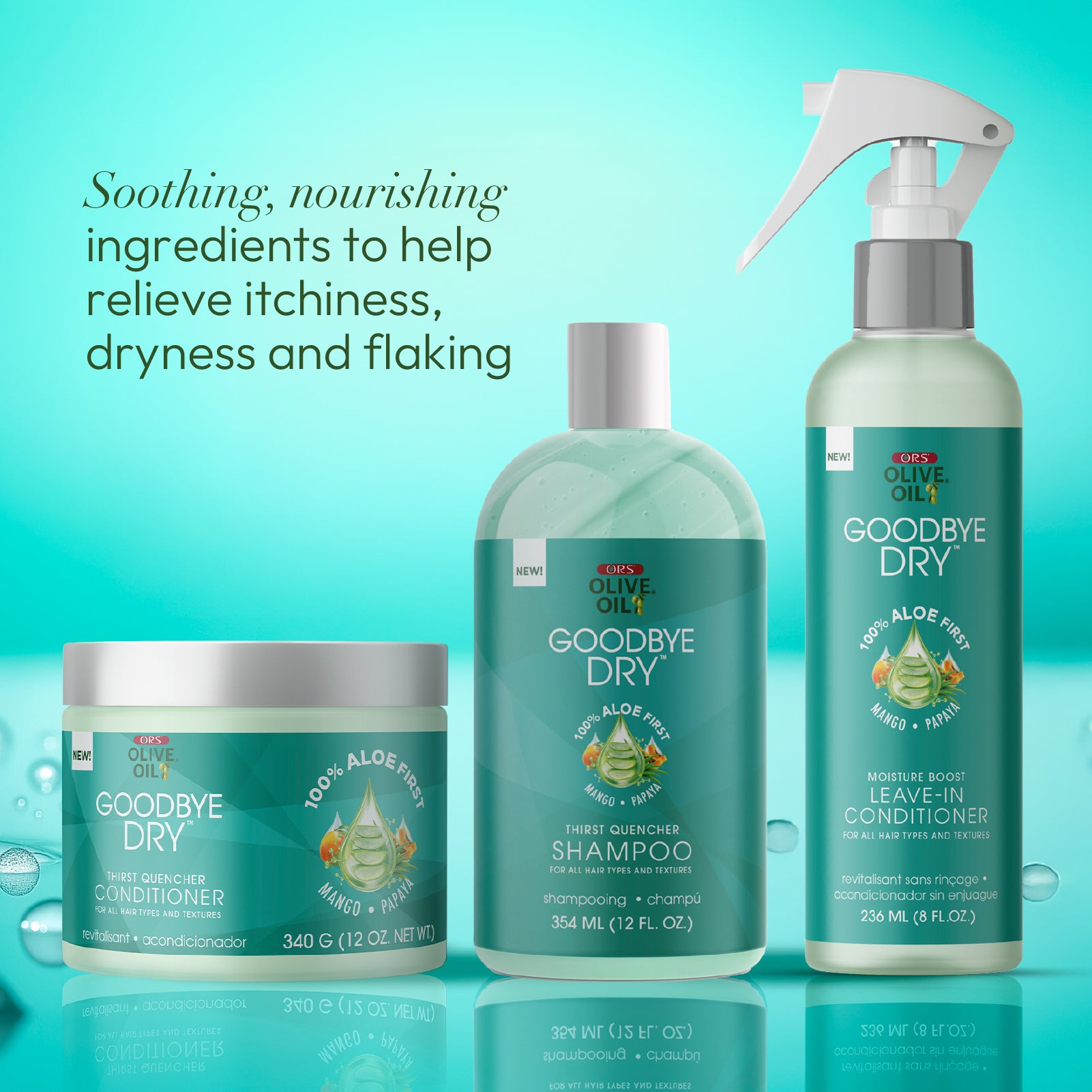 ORS Olive Oil Goodbye Dry Shampoo, Conditioner &amp; Leave-In Conditioner Bundle