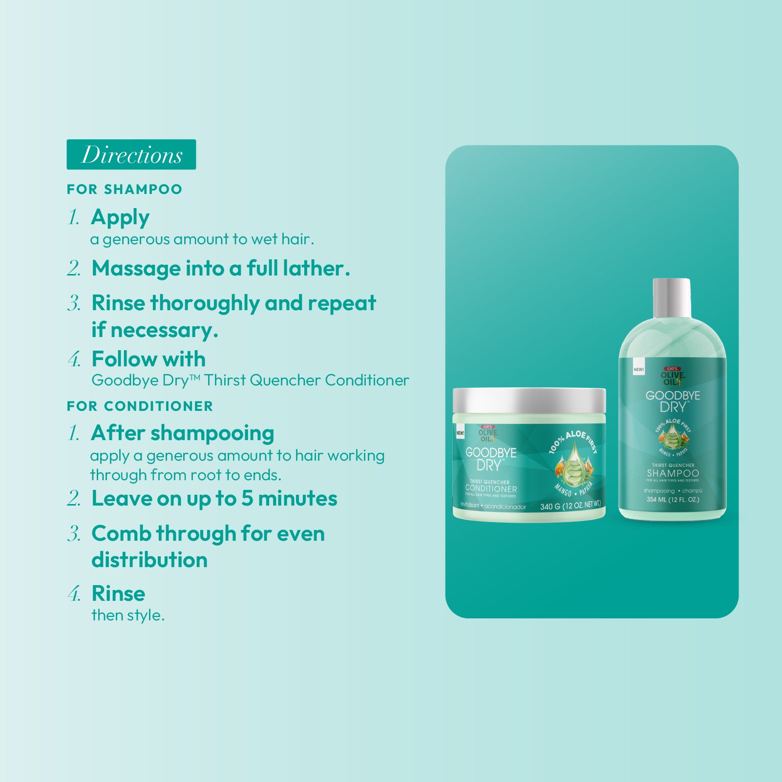 ORS Olive Oil Goodbye Dry Thirst Quencher Shampoo &amp; Conditioner Bundle