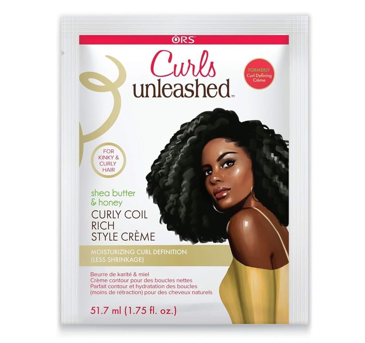 ORS Curls Unleashed Shea Butter and Honey Curly Coil Rich Style Creme Travel Packet (1.75 oz) 12-Pack